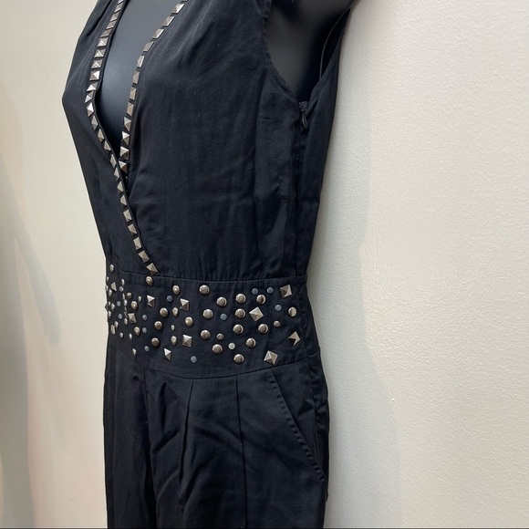 INTERLUD Black Studded‎ Sleeveless Jumpsuit - Picture 2 of 7